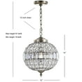 thumbnail image 4 of JONATHAN Y Georgina 12" Crystal/Metal LED Pendant Pendant, Antique Brass, 4 of 9