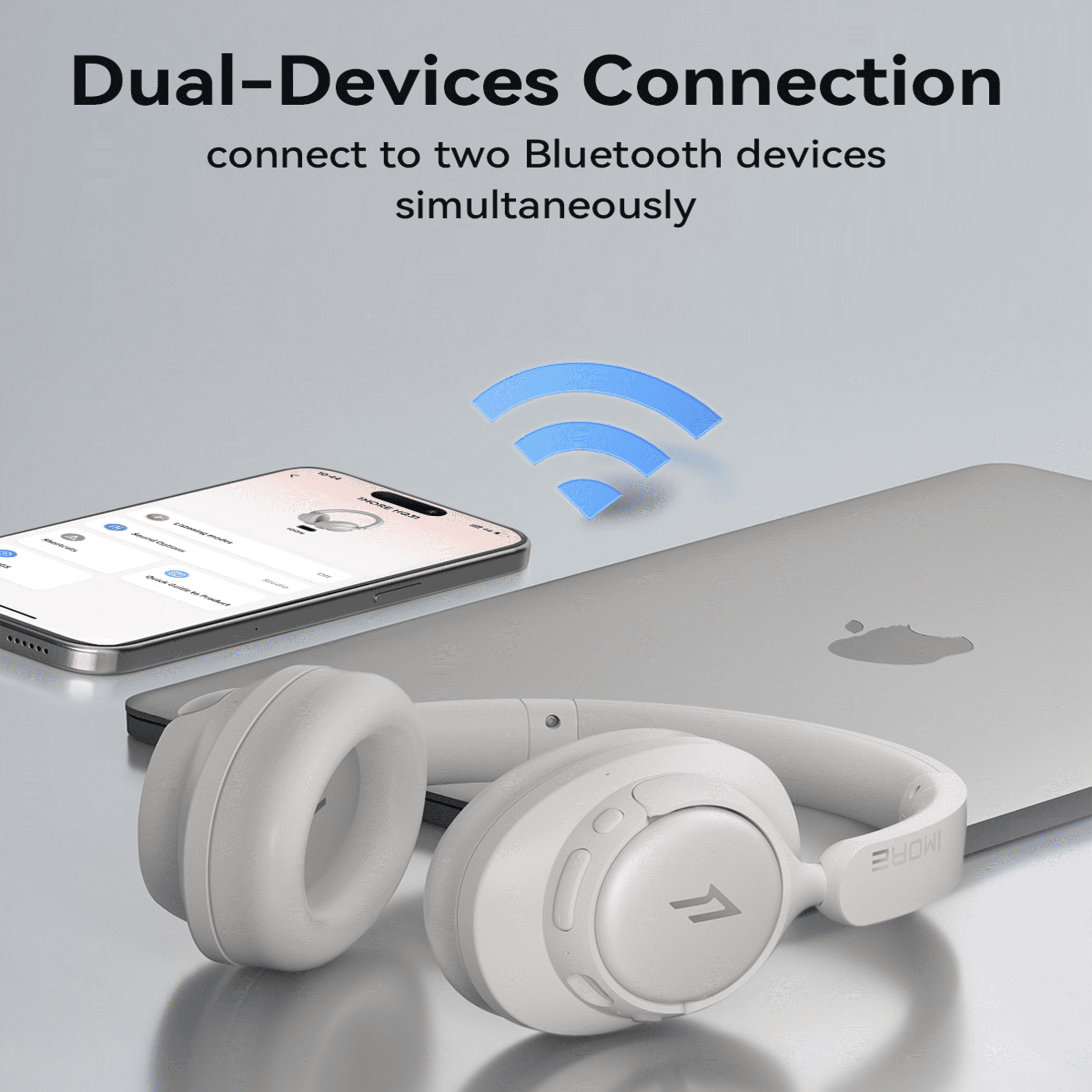 1MORE Sonoflow HQ31 Wireless Headphones with ANC, Hi-Res Audio, 90H Battery, White
