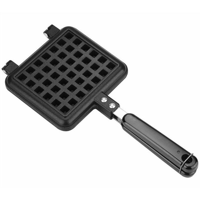 Cast Iron Waffle Maker, Waffle Mold Cast Aluminum Base Stovetop Belgium Waffle Maker Household Kitchen Gas Non-Stick Waffle Pan