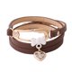 thumbnail image 1 of Pulsera de PU de múltiples capas para mujer con decoración de corazón con pasador de aleación (marrón), 1 of 3