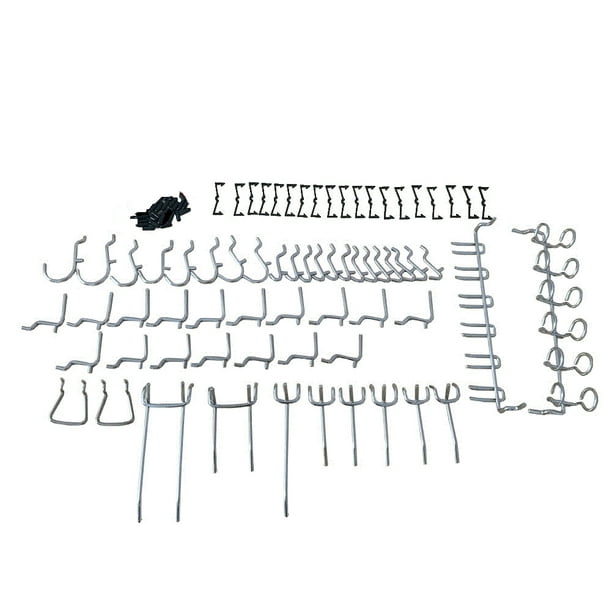 Mgaxyff Pegboard Hook,51 Pcs Pegboard Hook Nickel Plated Hanging Hook  Combination Kit For Hammer Wrench ,Hardware Hook 