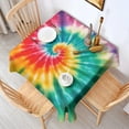 thumbnail image 2 of Colorful Rainbow Tie Dye Spiral Pattern Square Tablecloth,Waterproof Square Table Cover,Wipeable Spillproof Washable Table Cover for Home Kitchen Party Decor 42"X42"(107x107cm), 2 of 6