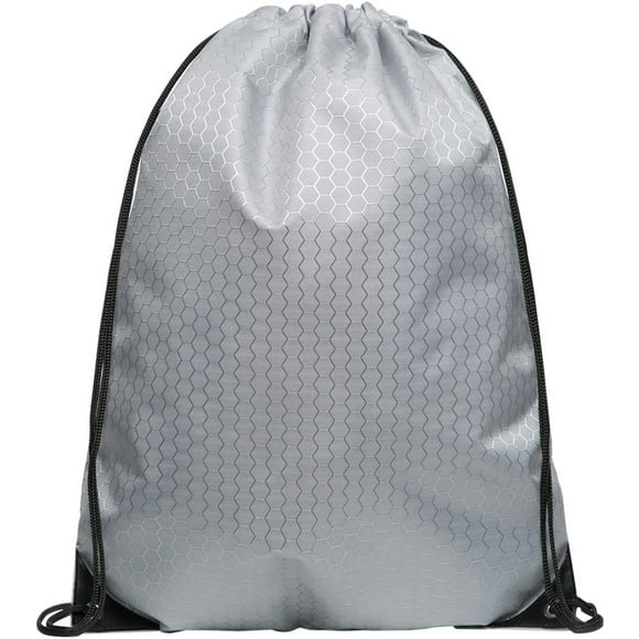 Cinch Bags Drawstring Backpack Not See-through Pull String Bag-Football Pattern - Grey