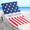 thumbnail image 1 of Personalized American Flag Summer Beach Towel, 1 of 4