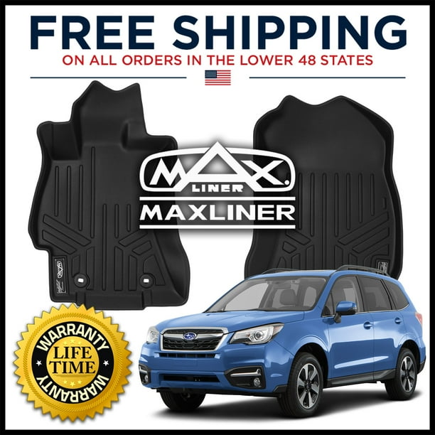 MAXFLOORMAT Front 1st Row Floor Liner Mats Black for 142018 Subaru Forester