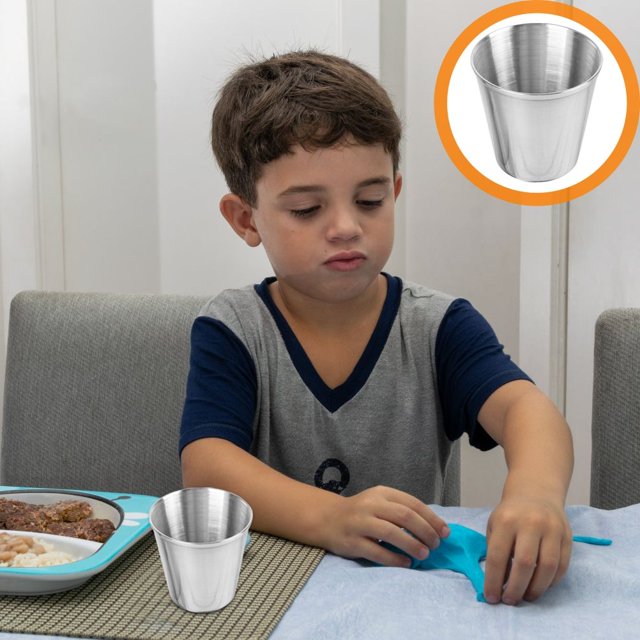 OUNONA 5pcs Stainless Steel Portion Cups Silver Round Dipping Bowls for Hot Pot Back to School
