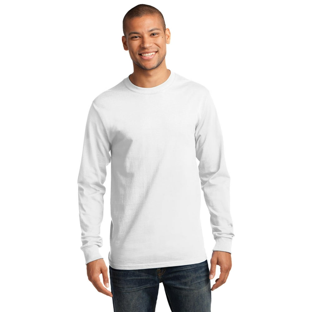 Port & Company - Long Sleeve Essential T-Shirt. White. 4XL - Walmart ...