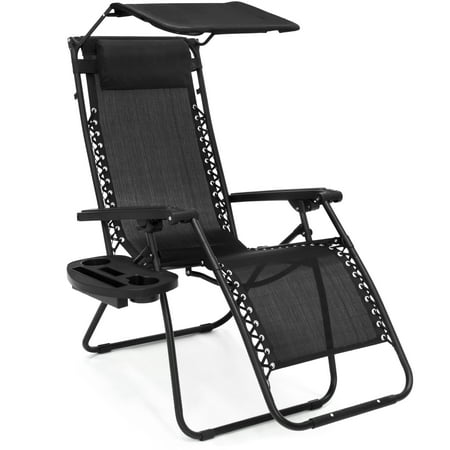 Best Choice Products Zero Gravity Chair w/ Canopy Shade & Magazine Cup