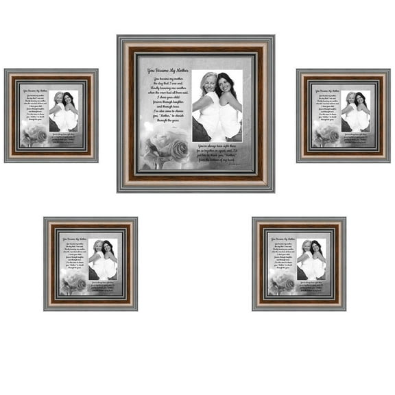 Picture Frame Set, 5 Piece Customizable Multi pack, 1-8x8, 4-4x4, for Instagram Photo Wall Gallery or Tabletop Display