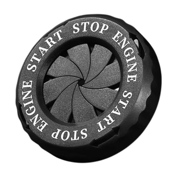 Partheme Rotary Push Start Button Cover, Car Engine Push to Start Stop Accessories, Auto Ignition Switch Cover, ar Decor Gift for Christmas New Years Birthday , Black