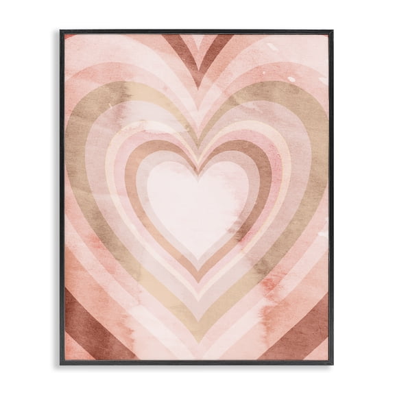 Stupell Industries Eclectic Retro Pink Heart Kaleidoscopic Pop Pattern Black Framed Giclee Art, 11 x 14, by Lil' Rue