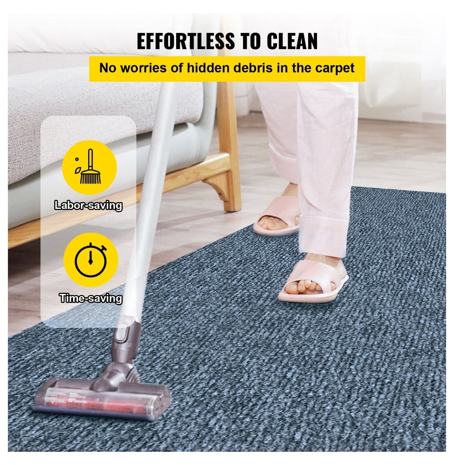 Gray Marine Carpet 6 ft x 23 ft Boat Carpet Rugs Indoor Outdoor Rugs for Patio Deck Anti-Slide TPR Water-Proof Back Cut Outdoor Marine Carpeting Easy Clean Outdoor Carpet Roll 22.9 Ft