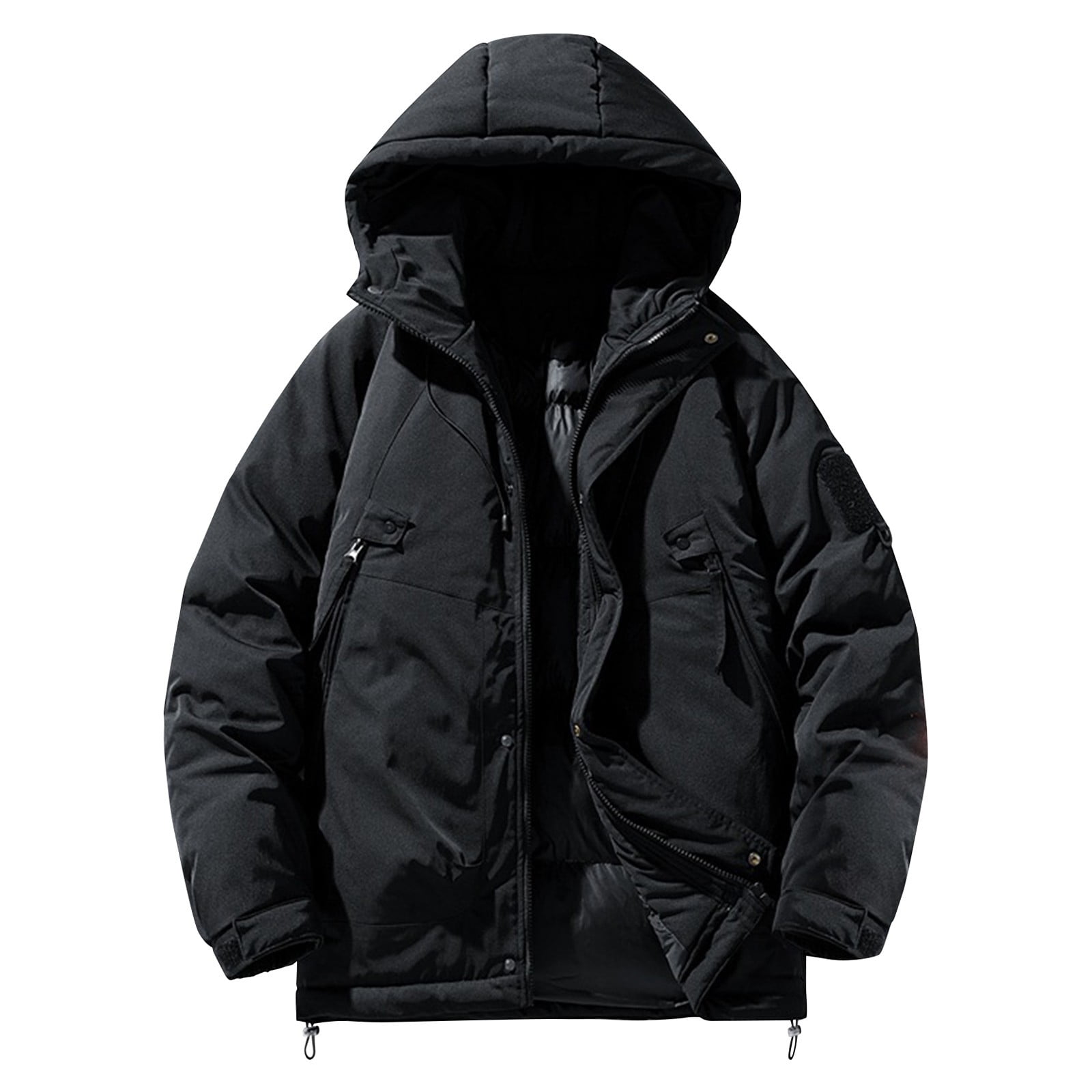 Windbreaker Jacket Men's Fashion Casual Solid Color Pockets Zipper