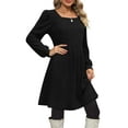 thumbnail image 4 of SHINE UP Dresses for Women Fall Square Neck Long Sleeve Knee Length Dress with Pockets, 4 of 9