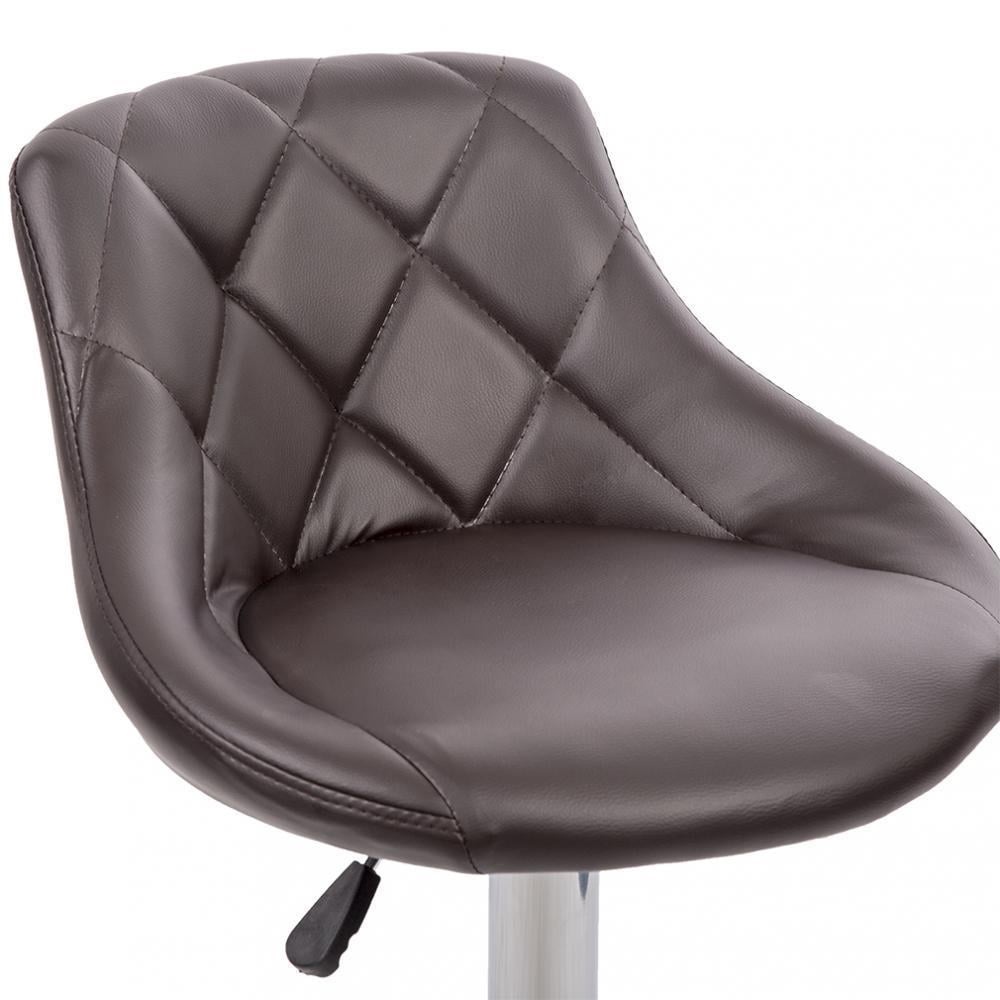 Bar Stool Adjustable Height Leather Bar Stools With Seat Back Pad,Set Of 2