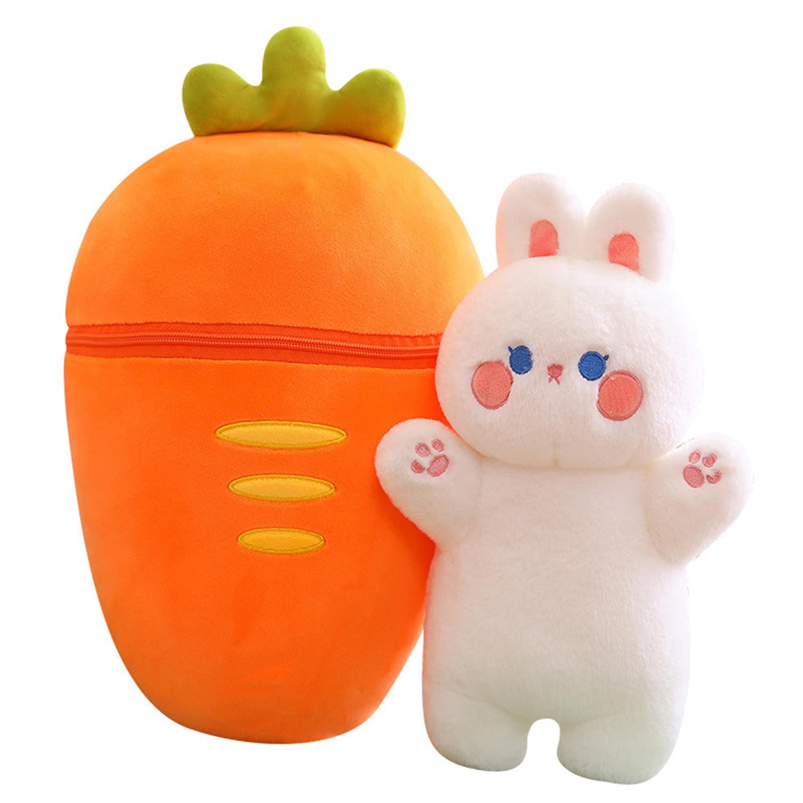 LeeQinersw Carrot Pillow Stuffed Animal Novelty Stuffed Doll Toy Zip up Carrot Hideaway for 40cm Rabbit
