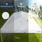 Quictent Privacy 10x20 ft Pop up Canopy with Sidewalls Ez up Canopy Tent Instant Shelter with Mesh Window for Outdoor Event, White