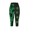 thumbnail image 4 of Tauxra St. Patrick's Day Leggings for Women, 4-Leaf Clover Print Yoga Capris with High Waist, 7/8 Length Workout Pants for Gym and Lounge, 4 of 4