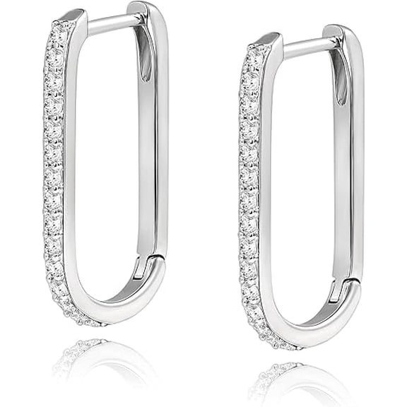Divine Creation 2.20 Ct Round Cut Diamond Clip On Hoop Earrings For Womens 14K White Gold Plated 925 Sterling Silver