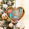 thumbnail image 6 of LYCAQL Book Lovers Heart Librarian Ornament Books Stacked Ornament Christmas Ornaments Bookshelf Decor Ornaments Library Ornament Librarian Christmas Ornament, 6 of 7