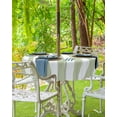 thumbnail image 3 of Lsrtoss Outdoor Tablecloth with Umbrella Hole & Zipper, Sage Green Striped Round Tablecloth 60 Inch, Modern Farmhouse Sage Green White Stripes Patio Table Cover Waterproof Table Cloth for Picnic, 3 of 7