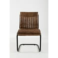 thumbnail image 2 of Benzara Genuine Leather Upholstered Chair with Metal Cantilever Base, 2 of 4