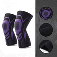 thumbnail image 4 of 2Pcs Knee Compression Sleeve - Knee Support, Knee Support At Work (Black And Purple)L, 4 of 4