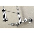 thumbnail image 4 of Gourmetier GS8181DL Concord Double-Handle Wall-Mount Pre-Rinse Bridge Kitchen Faucet, Polished Chrome, 4 of 9