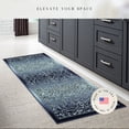 thumbnail image 5 of Maples Rugs Pelham Transitional Vintage Scroll Navy Grey Washable Hallway Runner Rug, 2' x 6', 5 of 8