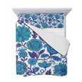 thumbnail image 7 of Quilts Twin-XL Size Bedding Set, Blue Boho Floral Lightweight Quilted Comforter, Abstract Art Paisley Flower Soft Reversible Bedspread Coverlet with Pillow Covers for All Season, 68" x 98", 7 of 7