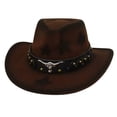 thumbnail image 1 of Wdgfv Western Cowboy Hat Featuring Studded Bull Head Design And Star Pattern With Heart Top For Fashionable Western Style Coffee One Size, 1 of 3