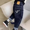 thumbnail image 4 of Teen Boys Denim Pants Cargo Jogger Pants Stretch Elastic Waist with Pocket Classic Fit Jogger Preemie Baby Boy Clothes 12-13 Years, 4 of 9