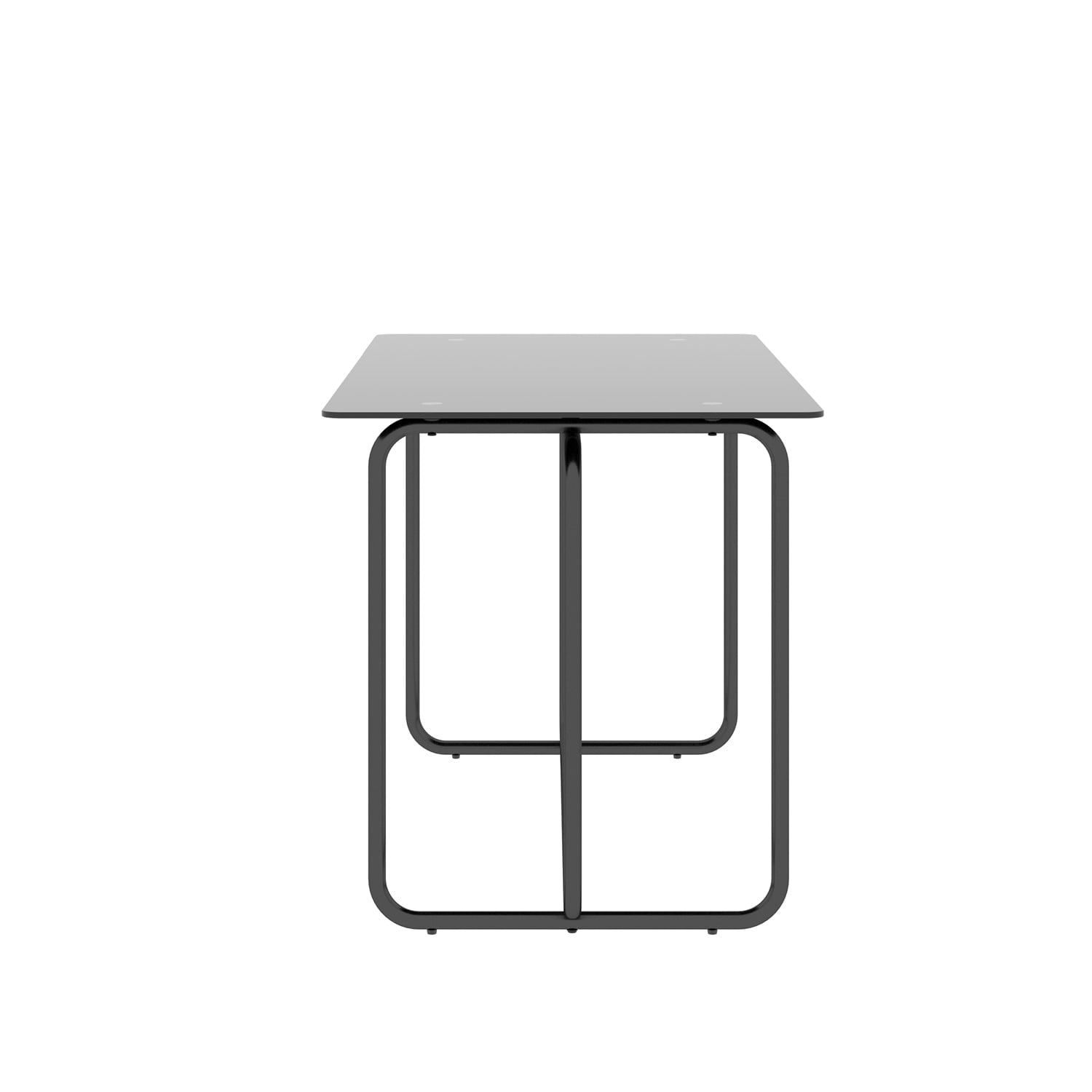 Yardi Yard Rectangle Tempered Glass Dining Table with Metal Frame for Kitchen Breakfast Furniture, Black Yardi Yard Rectangle Tempered Glass Dining Table with Metal Frame for Kitchen Breakfast Furniture, Black