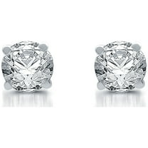 Brilliance Fine Jewelry 1/2 CTTW Diamond 10k White Gold Solitaire Studs (H-I, I2) IGI Certified
