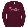 thumbnail image 2 of Wild Bobby, Fearless Pink Ribbon Support Warrior Women, Breast Cancer Awareness, Men Long Sleeve Shirt, Maroon, Medium, 2 of 5