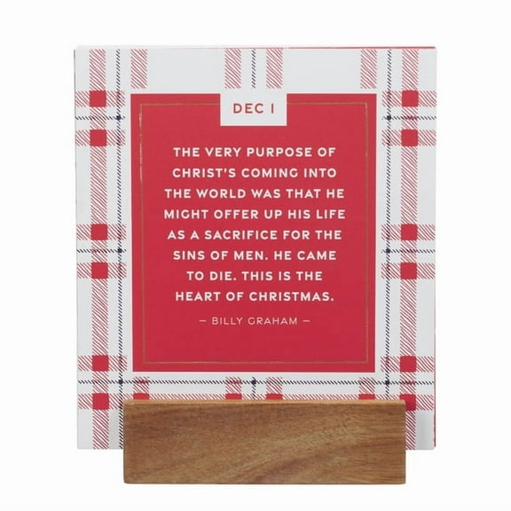 Advent Calendar Card Set W/Stand Christmas Plaid, (Paperback)