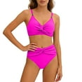 thumbnail image 5 of High Waisted Bikini Sets for Women,Push Up Swimsuits Stretch Fit V Neck Twist Front Bathing Suit, 5 of 7