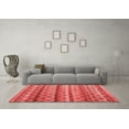 thumbnail image 3 of Ahgly Company Machine Washable Indoor Square Abstract Red Modern Area Rugs, 7' Square, 3 of 4