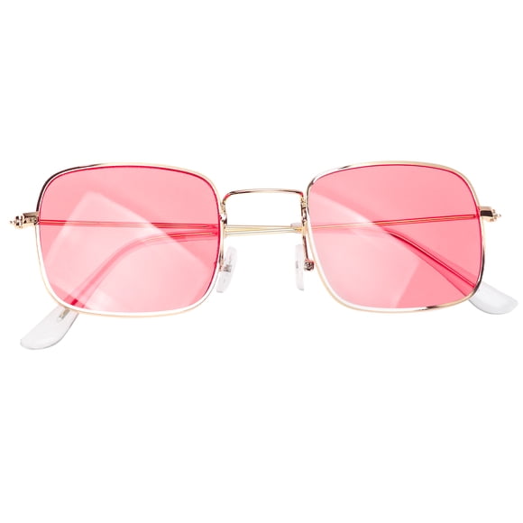 Gafas de sol con montura cuadrada retro Gafas creativas Gafas de fiesta decorativas Gafas de playa para mujeres Mujeres (Rojo)