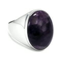 thumbnail image 2 of Beautiful Charoite Gemstone Silver Plated Fashion Finger Ring for Women Modern Unique Designer Ring Jewelry Handmade By Artisans, Uk Ring Size: P1/2, 2 of 4