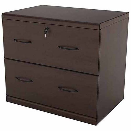 2 Drawer Lateral Wood Lockable Filing Cabinet, Espresso ...