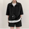 thumbnail image 5 of Conjunto de 2 piezas de polo y pantalones cortos de manga corta con cremallera y cuello alto para mujer, ropa deportiva informal de verano a la moda para parejas, 5 of 5