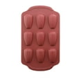 thumbnail image 2 of Molde de silicona para horno de 9 cavidades - molde antiadherente para magdalenas de conchas de mar para pasteles y galletas, apto para horno a 230°C, de fácil liberación y limpieza, rojo/azul, 2 of 6