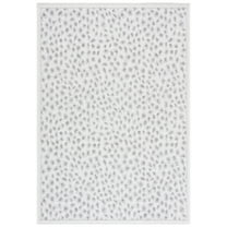 SAFAVIEH Courtyard Otis Spotted Indoor/Outdoor Area Rug, Ivory/Grey, 6'7" x 6'7" Square