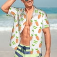 thumbnail image 5 of KLL Men's Hawaiian Shirt Short Sleeve Button Down Beach Shirts-Vegan Fruit Carrot, 5 of 5