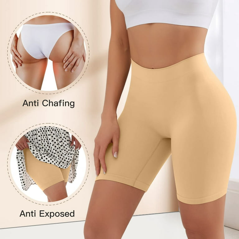  Womens Anti Chafing Spandex Shorts For Under Dress Mid Thigh  Underwear Seamless Chub Rub Shorts