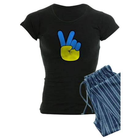 

CafePress - Ukrainian Flag Peace Sign Ukraine Native H Pajamas - Women s Dark Pajamas