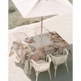 thumbnail image 3 of 54x80 Inch Outdoor Tablecloth with Umbrella Hole Zipper Rectangle Easter Rabbits Rectangular Tablecloths Outside Waterproof Spring Flowers Butterfly Bunny Plants Beige Patio Table Cover for Picnic, 3 of 8