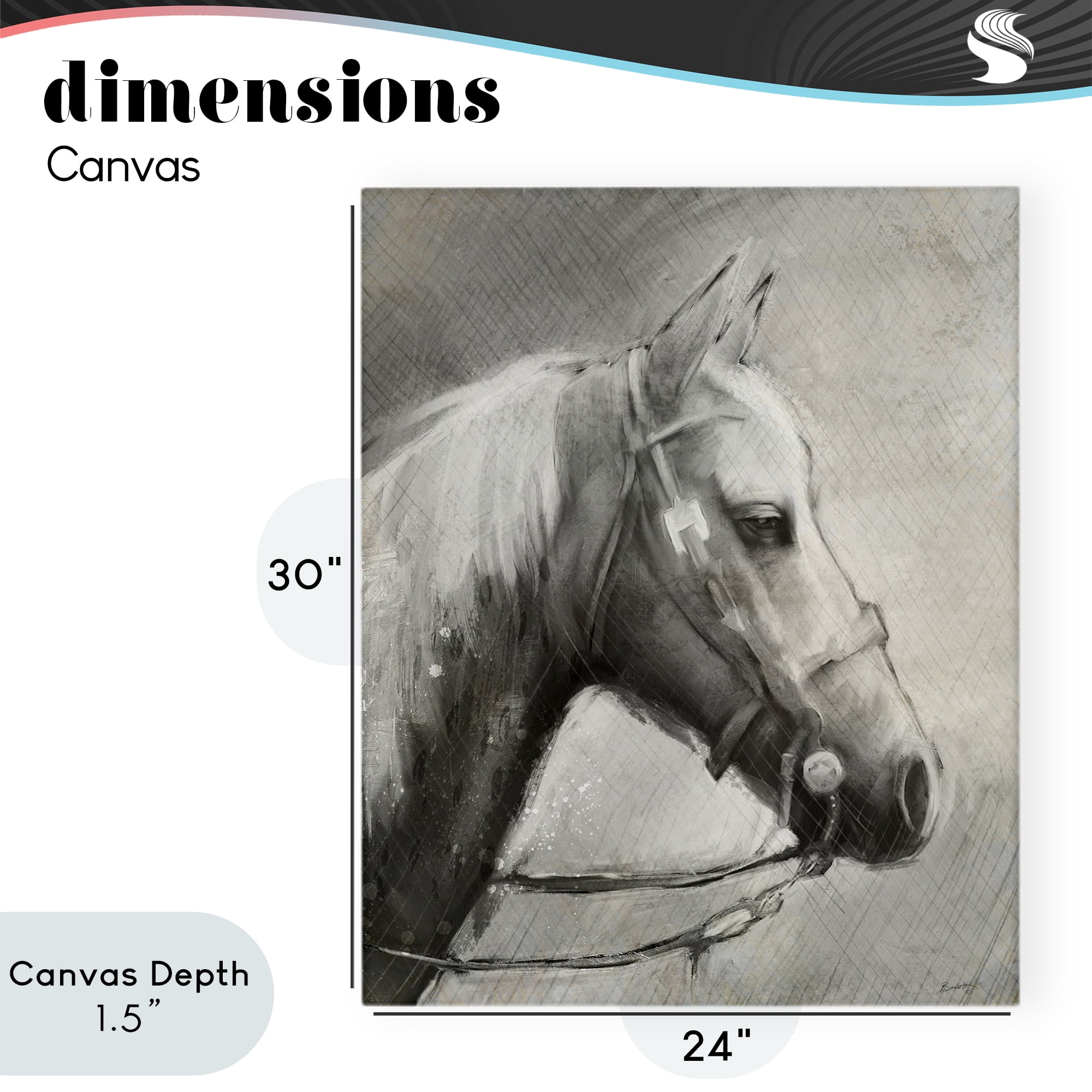 Stupell Industries Modern Ranch Horse Canvas Wall Art, design by Chad Barrett
