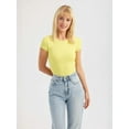 thumbnail image 4 of Round Neck Cross Back Short Sleeve Crop Top, 4 of 5